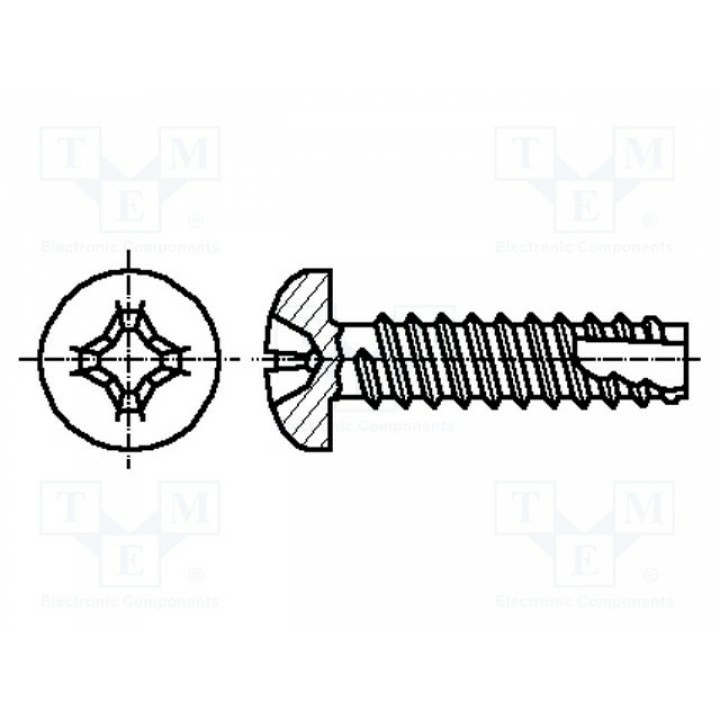 Винт 2,9x13 BOSSARD M2.9X13BN1016 (B2.9X13-BN1016)