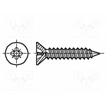Винт 2,9x9,5 Головка потайная BOSSARD B2.9X9.5-B14066