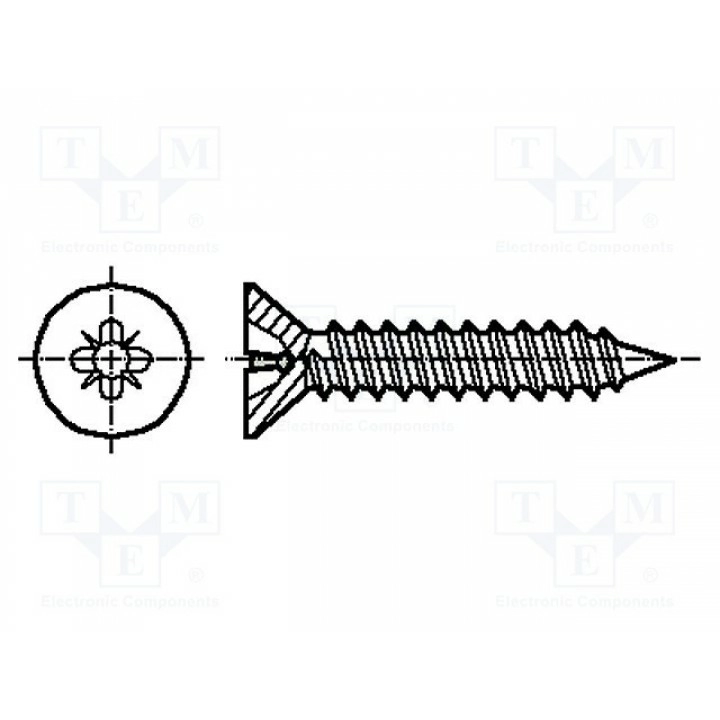 Винт 3,5x25 Головка потайная BOSSARD 2098415 (B3.5X25-BN14066)