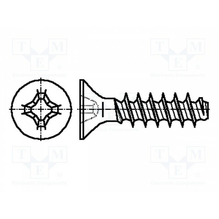 Винт 3x16 Головка потайная BOSSARD KA30X16BN13576 (B30X16-BN13576)