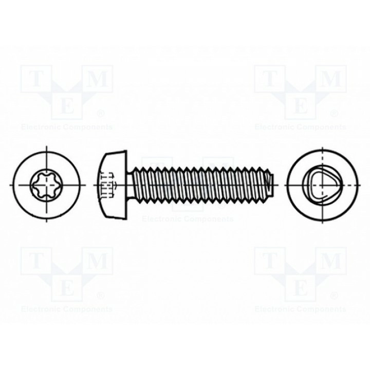 Винт для металла 3x12 BOSSARD 2027569 (B3X12-BN13916)