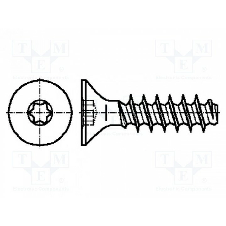 Винт 3x8 Головка потайная Torx® BOSSARD 3060097 (B3X8-BN11308)