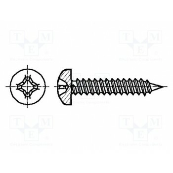 Винт KRAFTBERG K6.3X45-D7981C-A4