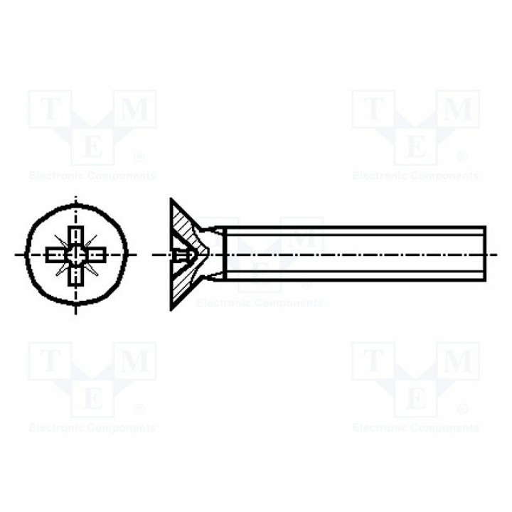 Винт M3x25 DIN 965A Головка потайная BOSSARD 1537008 (B3X25-BN3333)