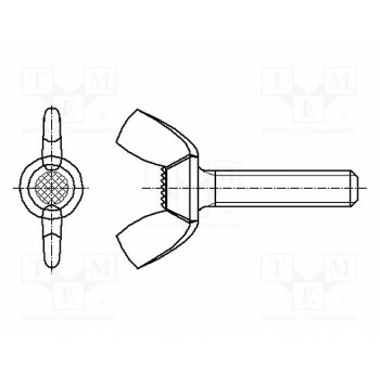 Винт M3x6 DIN 316 Головка винт-барашек BOSSARD B3X6-BN276