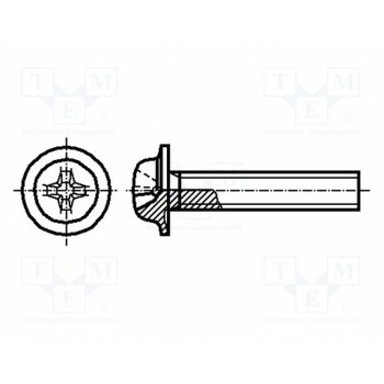 Винт с юбкой M3x6 BOSSARD B3X6-BN4825