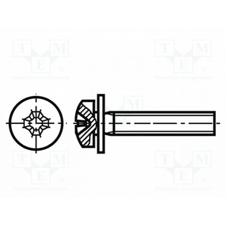 Винт M3x8 BOSSARD 1370154 (B3X8-BN1719)
