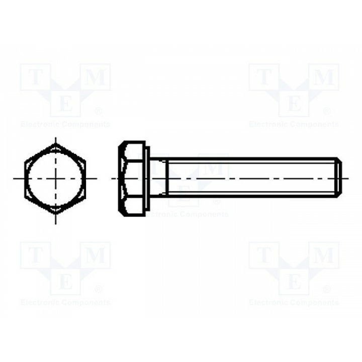 Винт M6x10 DIN 933 BOSSARD 1194380 (B6X10-BN503)