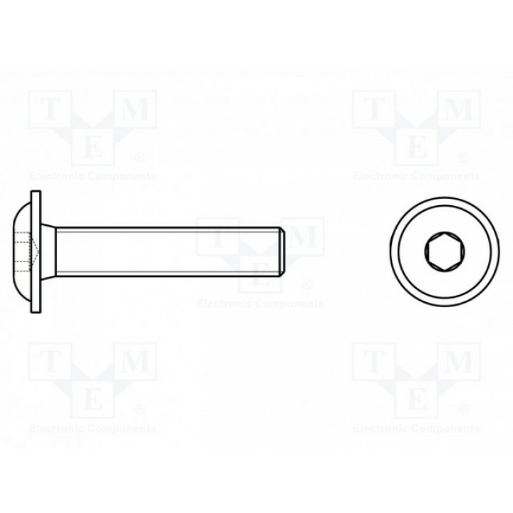 Винт с юбкой KRAFTBERG K5X8ISO7380-2-A2 (K5X8-ISO7380-2-A2)