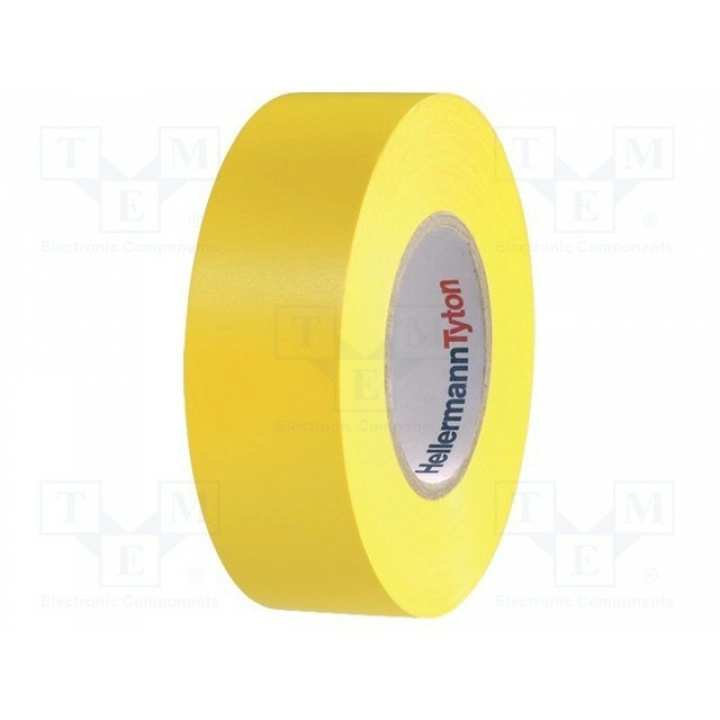 Лента электроизоляционная W 19мм HELLERMANNTYTON 710-00605 (HTAPE-FLEX-19YE)