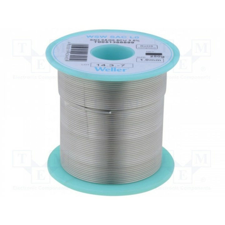 Проволочный припой Sn965Ag30Cu05 WELLER T0051388899 (WEL.SAC-L0-10-025)