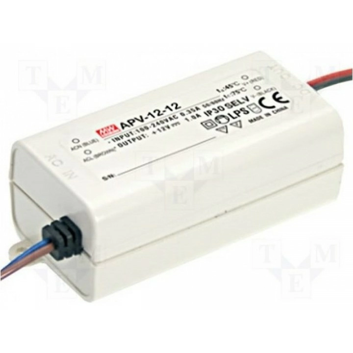 Блок питания импульсный LED 12Вт MEAN WELL APV-12-24 (APV-12-24)