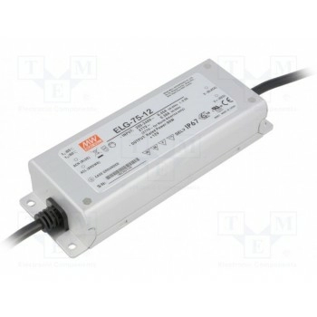 Блок питания импульсный LED 60Вт MEAN WELL ELG-75-12