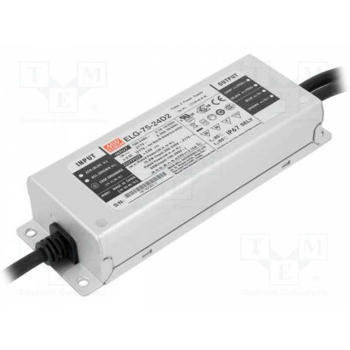 Блок питания импульсный LED MEAN WELL ELG-75-24D2-3Y (ELG-75-24D2-3Y)