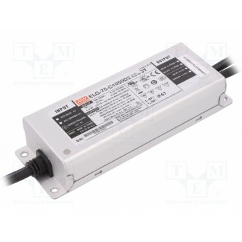 Блок питания импульсный LED 74,55Вт MEAN WELL ELG-75-C1050D2-3Y