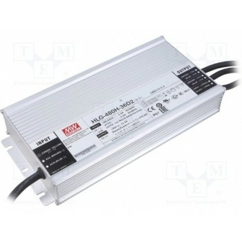 Блок питания импульсный LED MEAN WELL HLG-480H-36D2