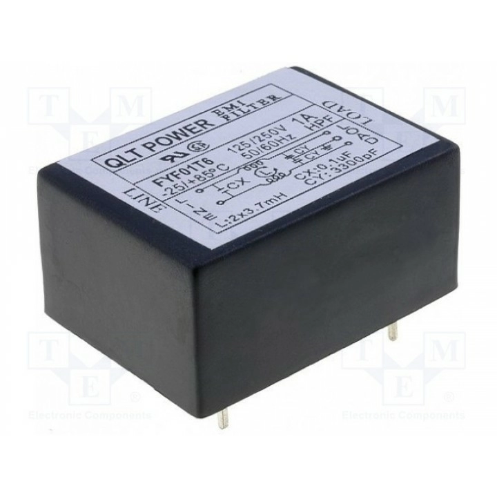 Фильтр помехоподавляющий 250ВAC QLT POWER FYF01T6 (FYF01T6)