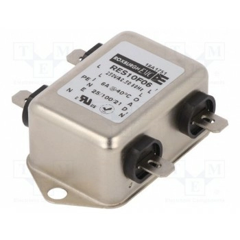 Фильтр помехоподавляющий 250ВAC ROXBURGH EMC RES10F06
