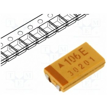 Конденсатор танталовый 10мкФ 25ВDC AVX TAJW106K025RNJ