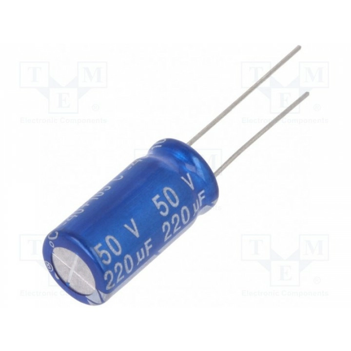 Конденсатор электролитический THT Jb Capacitors JRG1H221M05001000200000B (JRG-220U-50)