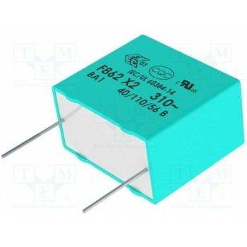 Конденсатор полипропиленовый Х2 KEMET F862BK124K310ALR0L