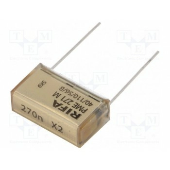 Конденсатор бумажный Х2 270нФ 275ВAC KEMET PME271M627KR30