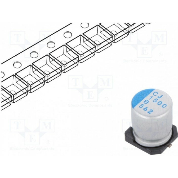 Конденсатор полимерный 1500мкФ 25ВDC NICHICON PCJ0E152MCL6GS (PCJ0E152MCL6GS)