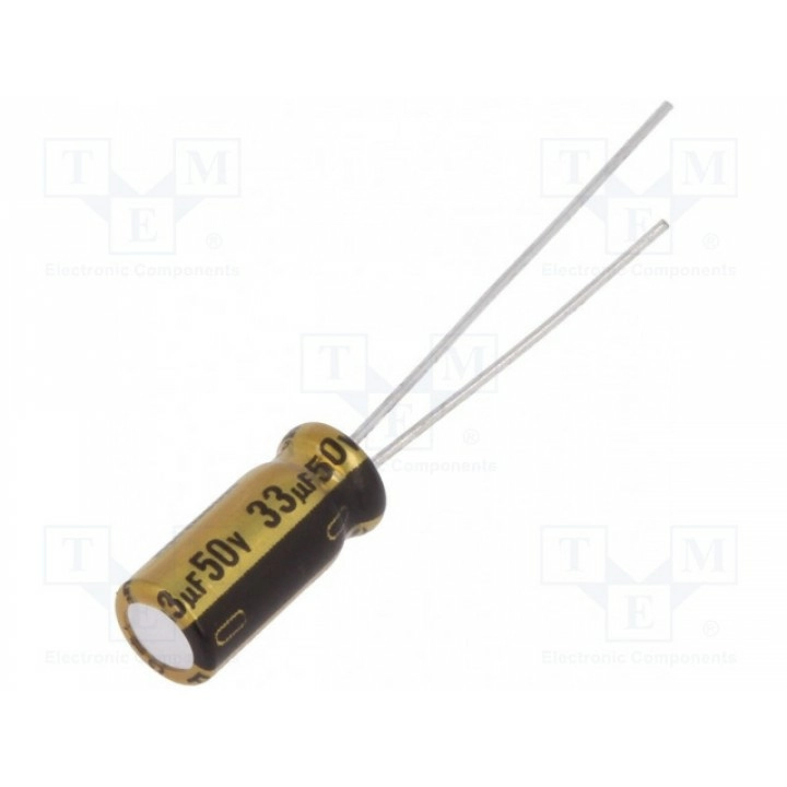 Конденсатор электролитический THT NICHICON UFW1H330MDD (UFW1H330MDD)