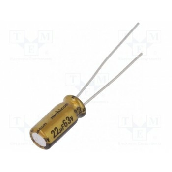Конденсатор электролитический THT NICHICON UFW1J220MDD