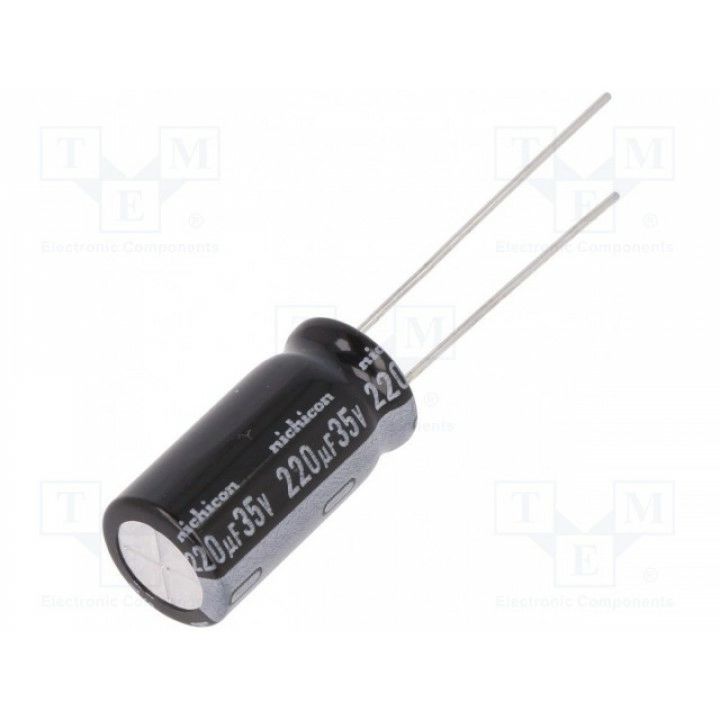 Конденсатор электролитический THT NICHICON UKL1V221MPD (UKL1V221MPD)