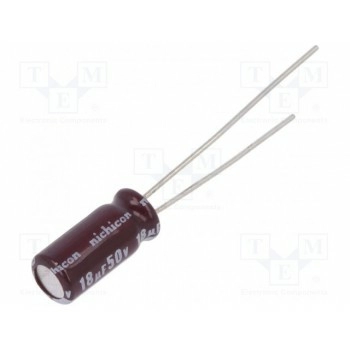 Конденсатор электролитический NICHICON UPM1H180MDD