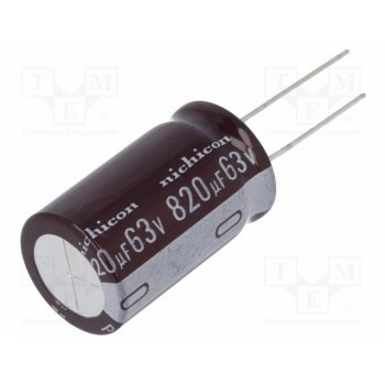 Конденсатор электролитический NICHICON UPM1J821MHD6
