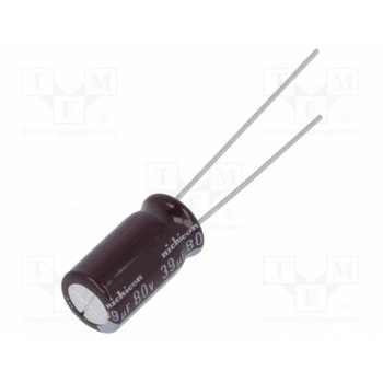 Конденсатор электролитический NICHICON UPM1K390MPD