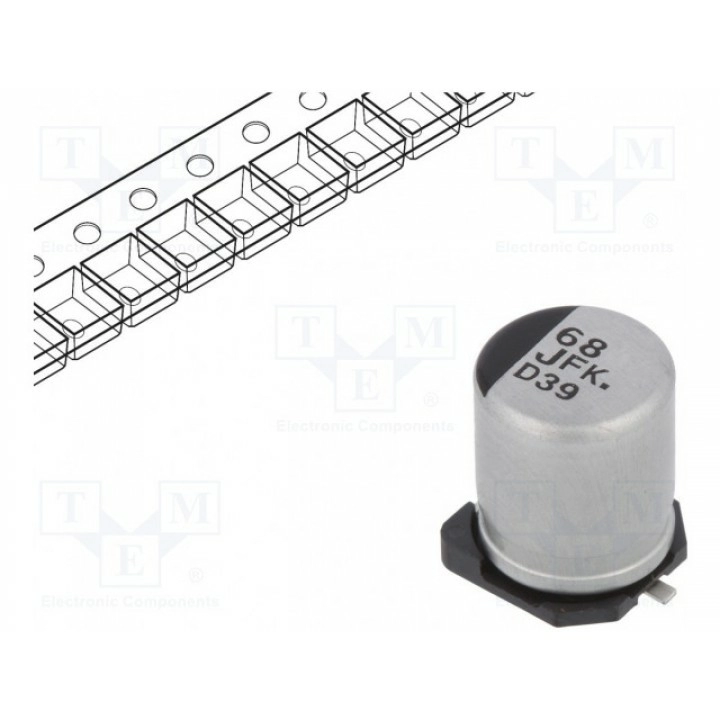Конденсатор электролитический PANASONIC EEEFK1J680UP (EEEFK1J680UP)