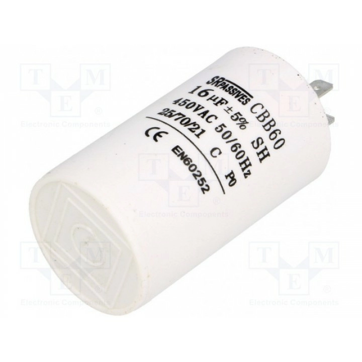 Конденсатор для двигателей фазосдвигающий SR PASSIVES CBB60A-16450 (CBB60A-16-450)