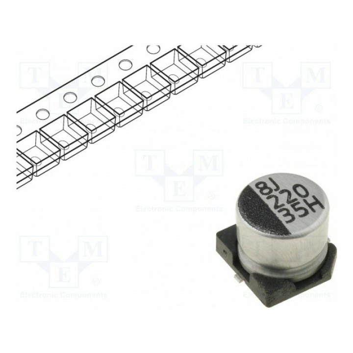Конденсатор электролитический TE Connectivity TYEH1V226F55MTR (TYEH1V226F55MTR)