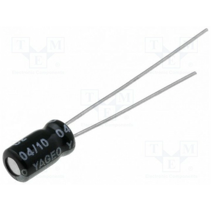 Конденсатор электролитический THT YAGEO SS016M0022B1F-0407 (SS016M0022-0407)