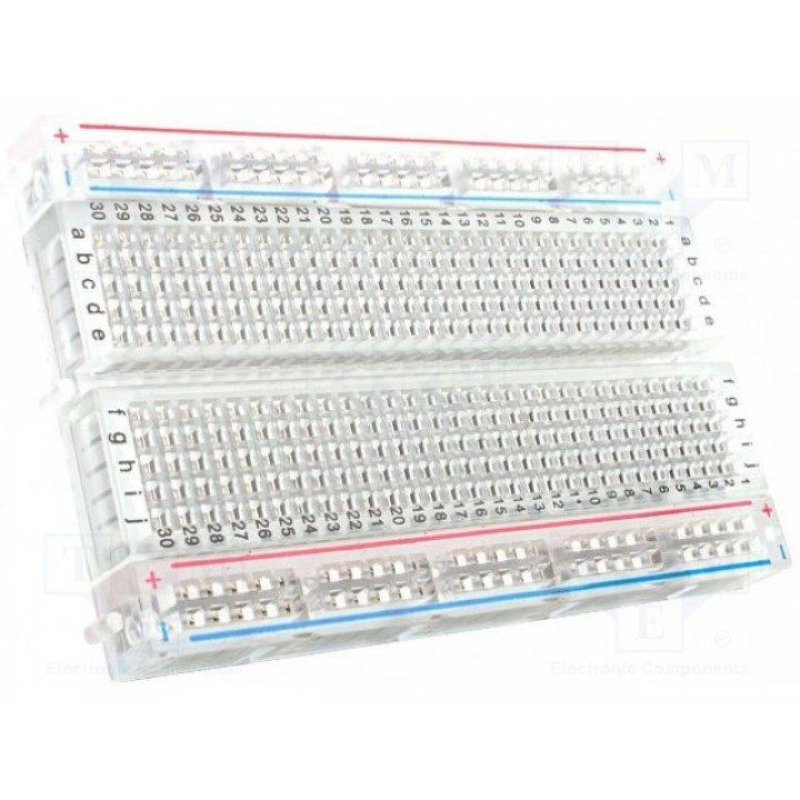 Универсальная плата расширения Breadboard MIKROELEKTRONIKA BREADBOARD CLEAR SELF-ADHESIVE 400 POINT (MIKROE-1098)