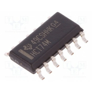 IC цифровая D триггеробнуляемая TEXAS INSTRUMENTS CD74HCT74M