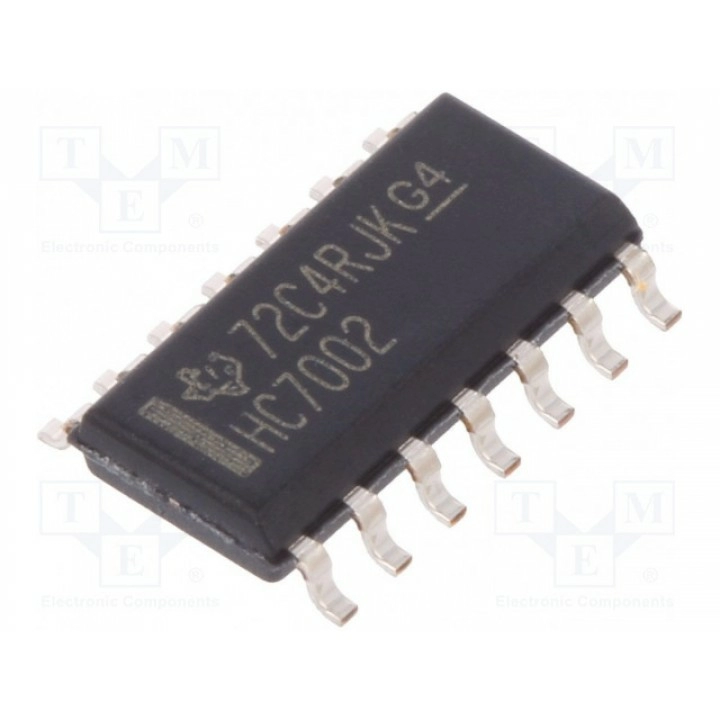 IC цифровая NOR Каналы 4 IN 2 TEXAS INSTRUMENTS SN74HC7002D (SN74HC7002D)