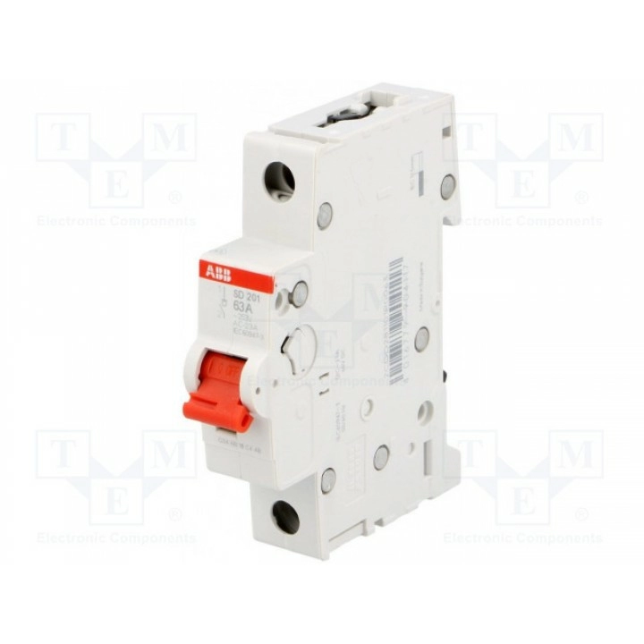 Главный выключатель Полюсы 1 DIN ABB 2CDD281101R0063 (SD201-63)