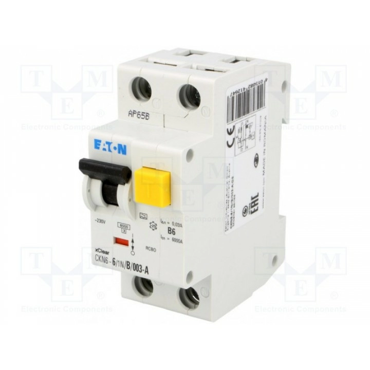 Дифференциальный автомат (АВДТ) EATON ELECTRIC CKN6-61NB003-A (CKN6-6-1N-B-003-A)