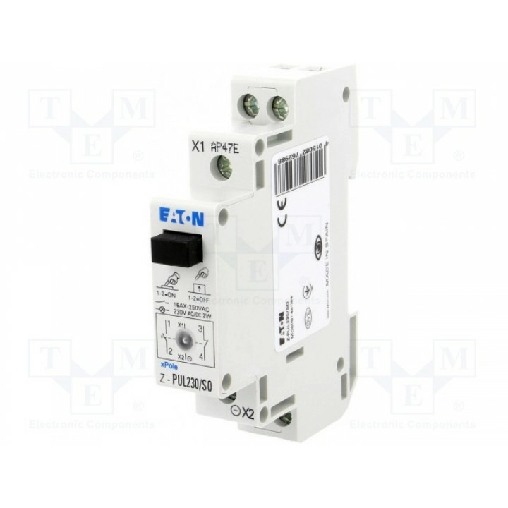 Модуль кнопочный выключатель 16А EATON ELECTRIC Z-PUL230SO (Z-PUL230-SO)
