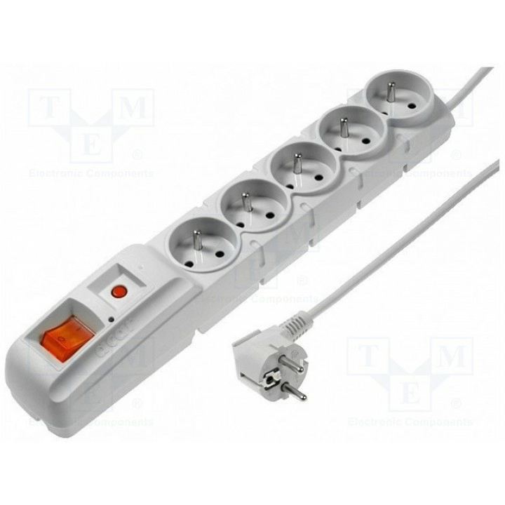 Сетевой фильтр защитный Гнезда 5 HSK DATA ACAR F5 1.5M GREY (ACAR-F5)