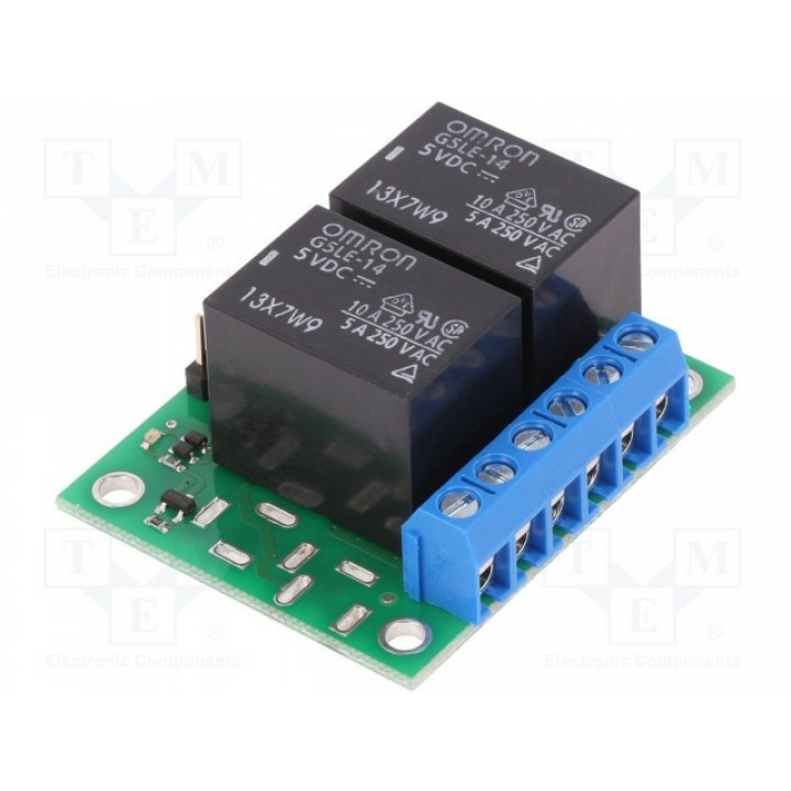 Модуль реле Каналы 2 POLOLU 2-CH SPDT RELAY CARRIER WITH 5VDC RELAYS (POLOLU-2485)
